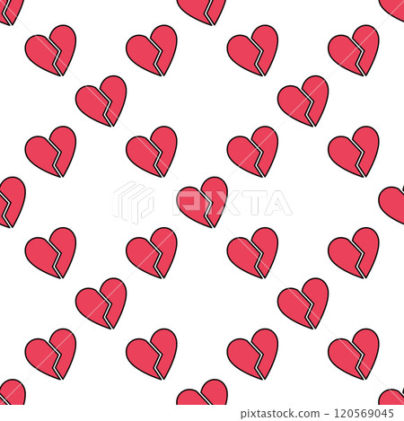 Heartbreak vector Broken Romance red modern seamless pattern Heartbreak vector Broken Romance red modern seamless pattern 120569045