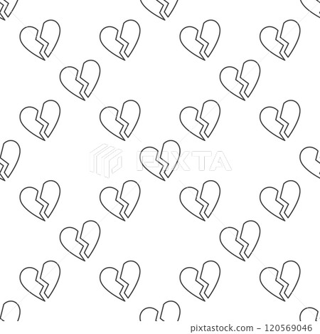Heartbreak vector Emotional Distress seamless pattern in line style Heartbreak vector Emotional Distress seamless pattern in line style 120569046