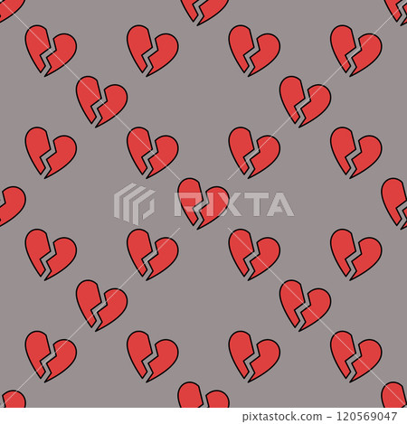 Heartbreak vector Emotional Distress red modern seamless pattern 120569047