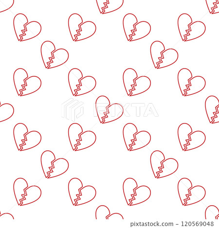 Heartbreak vector End of Love seamless pattern in line style 120569048