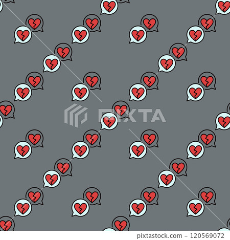 Speech Bubbles with Broken Hearts vector colored seamless pattern Speech Bubbles with Broken Hearts vector colored seamless pattern 120569072