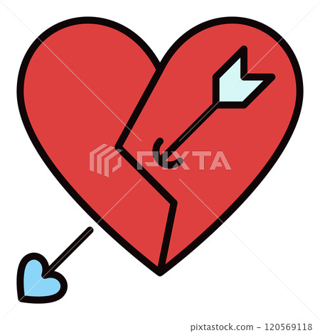Red Broken Heart with Arrow vector Lost Affection colored icon Red Broken Heart with Arrow vector Lost Affection colored icon 120569118