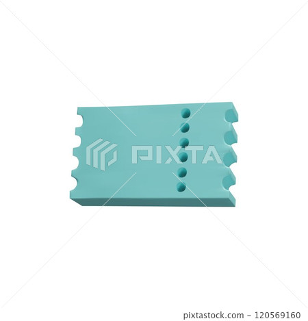 Vector 3d illustration of empty tear-off voucher of blue color. 120569160
