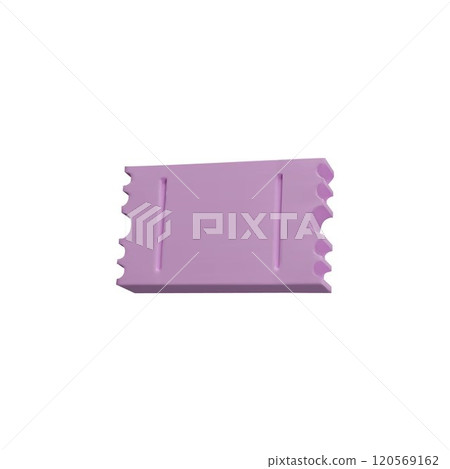 3d icon of a purple tear-off coupon. 3d icon of a purple tear-off coupon. 120569162