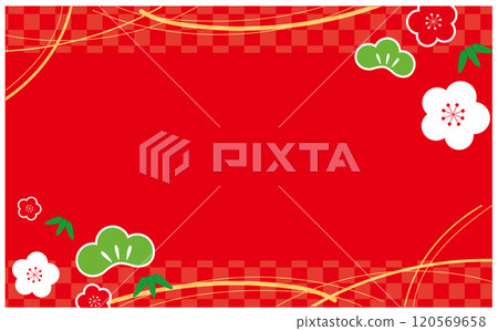 新年日式背景插畫素材 120569658