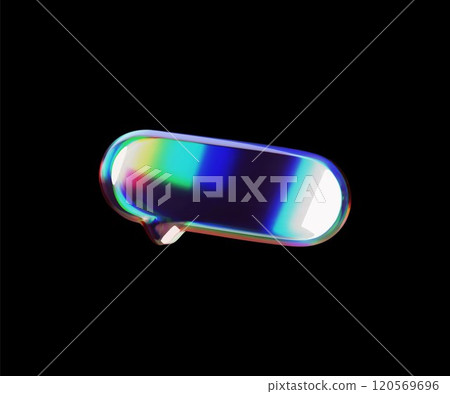 3d icon of a glass speech bubble. 120569696