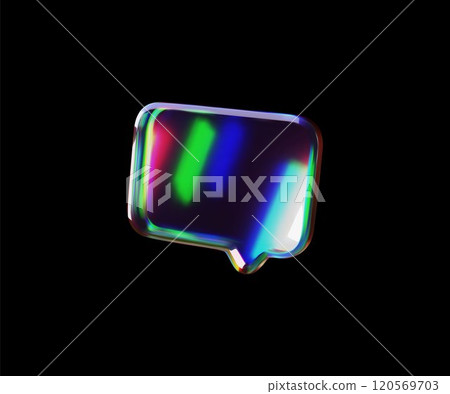 Speech bubble. 3d glass icon. 120569703