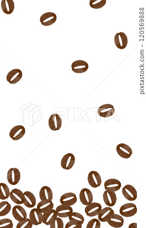 Background illustration of scattered coffee beans 120569888