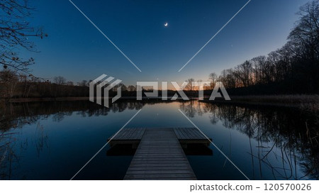 Night sky reflected in the lake Night sky reflected in the lake 120570026