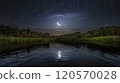 Moon reflecting on the lake 120570028