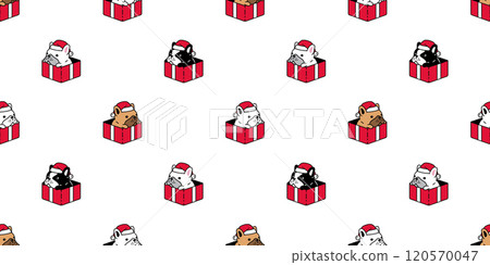 dog seamless pattern french bulldog Christmas box Santa Claus hat vector puppy pet cartoon wrapping paper scarf isolated repeat wallpaper tile background illustration design dog seamless pattern french bulldog Christmas box Santa Claus hat vector puppy pet cartoon wrapping paper scarf isolated repeat wallpaper tile background illustration design 120570047