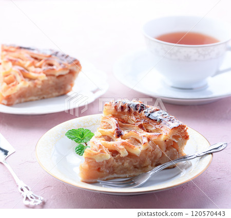 蘋果派（剪切圖）粉紅色背景 120570443