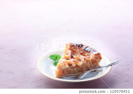 Apple pie (cut image) pink background Apple pie (cut image) pink background 120570451