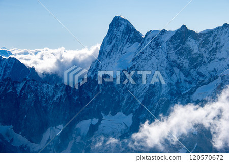 Grandes Jorasses from the Aiguille du Midi observation deck, Chamonix, France 120570672