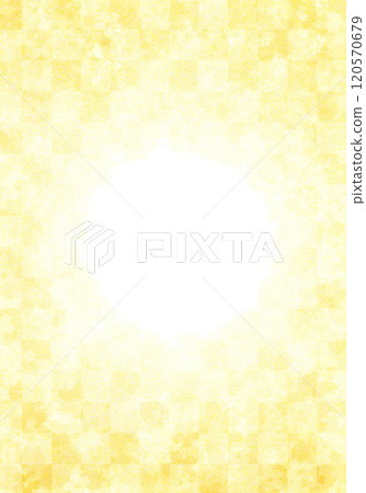 Golden floral pattern on washi paper 120570679