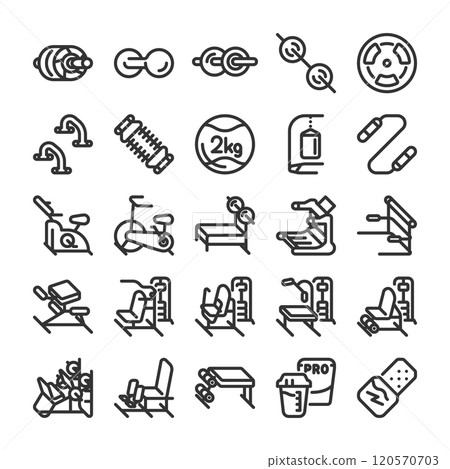 肌肉訓練健身房訓練設備圖示集 120570703