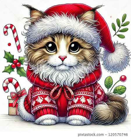 Very cute LaPerm Santa Claus Very cute LaPerm Santa Claus 120570746