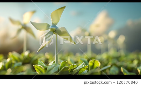 Wind turbines for the production of green energy. AI Generated 120570840