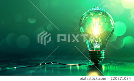 Green energy concept with light bulb and nature. AI Generated 120571084