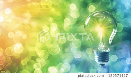 Green energy concept with light bulb and nature. AI Generated Green energy concept with light bulb and nature. AI Generated 120571127