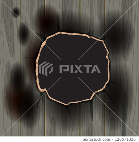 Burnt Wooden Frame with Dark Center Burnt Wooden Frame with Dark Center 120571326
