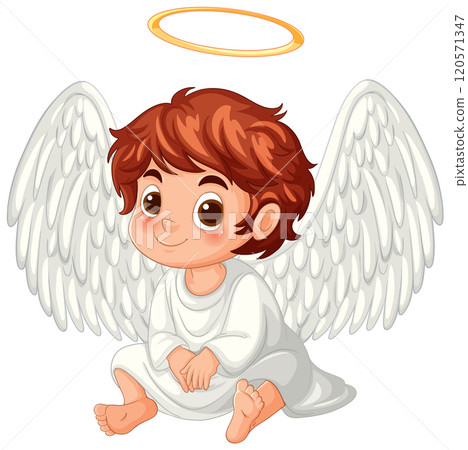 Cute Angelic Child Illustration 120571347