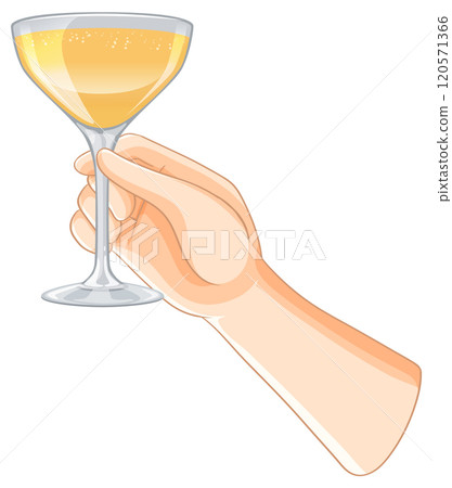 Hand Holding a Champagne Glass 120571366
