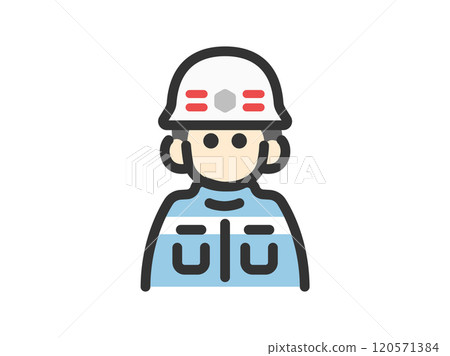 男性緊急救援人員圖示的插圖（線條畫顏色） 120571384