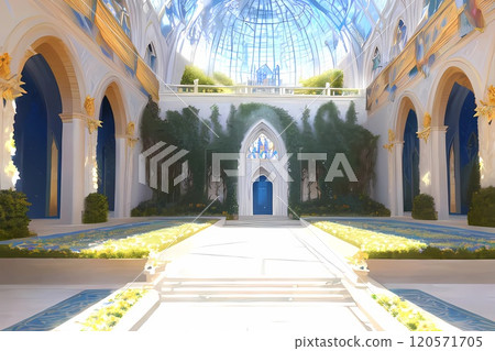 RPG fantasy game background: Otherworld temple corridor hall 120571705