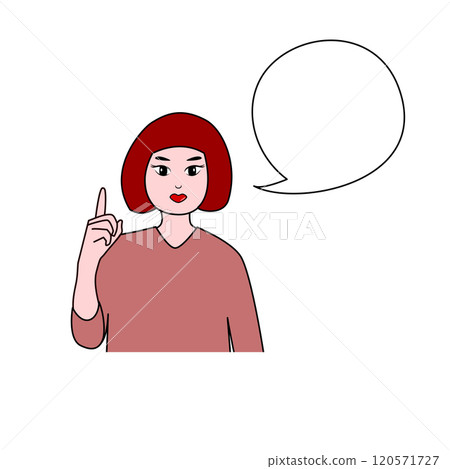 A woman explaining the points with a smile A woman explaining the points with a smile 120571727