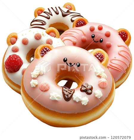 Playful Bear Shaped Donuts with Raspberry Flavors 120572079