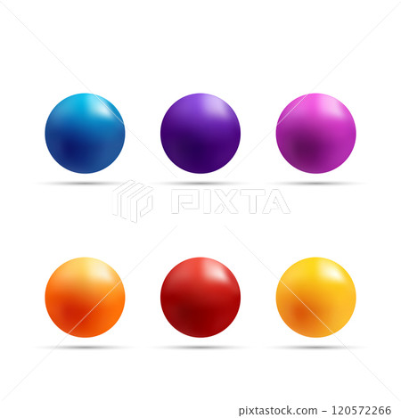 Vector illustration, set of realistic pearls isolated on a transparent background. Color balls. Eps 10 120572266