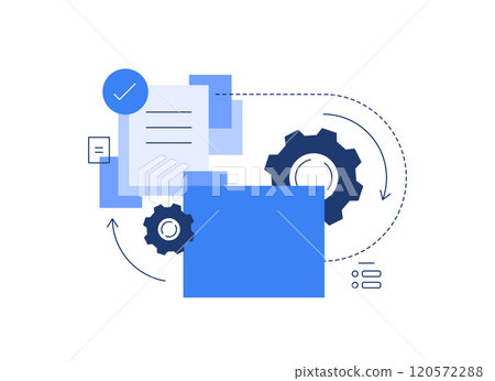 Folder and files. Technological process. Successful working 120572288