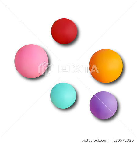 3D colorful beads and pearls. Vector illustration. Set balls. Eps 10 120572329