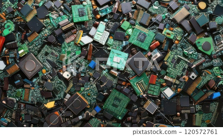 [AI圖像]許多電子零件堆積起來 120572761