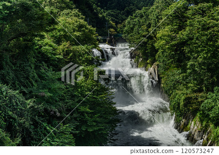 Panoramic view of the raging Tahara Falls 120573247