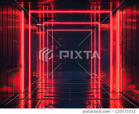 Retro-futuristic neon red backdrop, perfect for text or product placement Retro-futuristic neon red backdrop, perfect for text or product placement 120573552