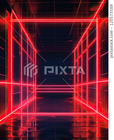Retro-futuristic neon red backdrop, perfect for text or product placement Retro-futuristic neon red backdrop, perfect for text or product placement 120573589
