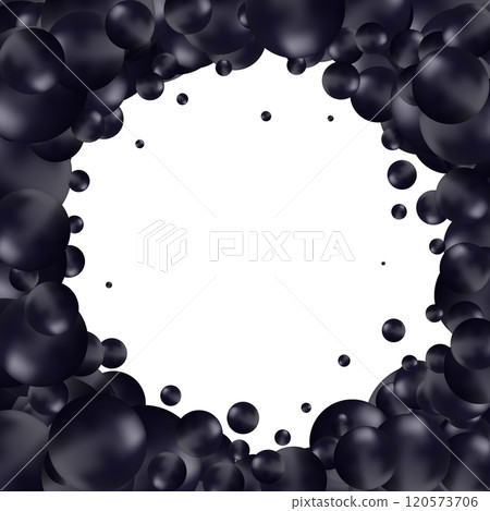 Nature, colorful, multicolored sea pearl background with small and big pearls isolated on transparent background. Photo frame. Eps 10 Nature, colorful, multicolored sea pearl background with small and big pearls isolated on transparent background. Photo frame. Eps 10 120573706