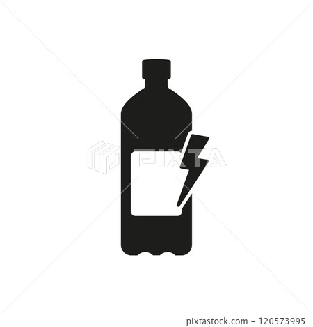Energy Drink Bottle Silhouette Icon. Energize Beverage Increase Vitality and Alertness Glyph Pictogram. Isolated Vector Illustration 120573995
