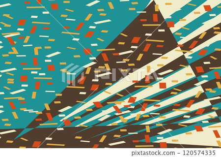 Falling confetti abstract background in retro pastel colors vector illustration. Happy geometric trendy graphic design for greeting card banner poster event celebration flyer party invitation cover 120574335