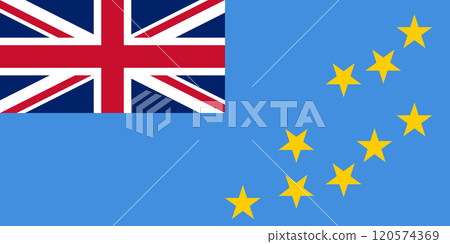 Tuvalu flag in official colors, dimensions and aspect ratio. Vector flag symbolizing national pride, identity, heritage, patriotism and authority 120574369