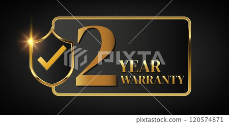 2 year warranty logo with golden banner 2 year warranty logo with golden banner 120574871