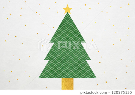 Japanese modern Christmas_Christmas tree illustration on Japanese paper background 120575130