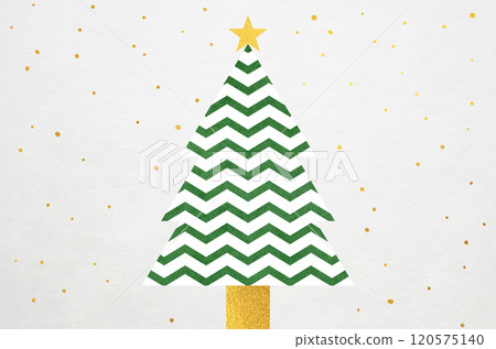 日本現代聖誕節_日本紙背景上的聖誕樹插圖 120575140