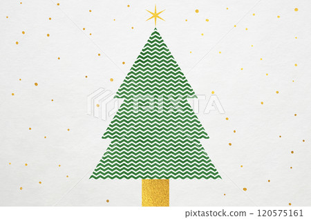 Japanese modern Christmas_Christmas tree illustration on Japanese paper background Japanese modern Christmas_Christmas tree illustration on Japanese paper background 120575161