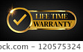 lifetime warranty logo with golden shield 120575324