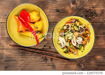 Exotic salad of squid tentacles. Exotic salad of squid tentacles. 120575579