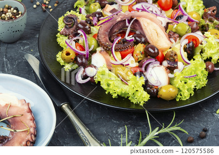 Fresh octopus salad. Fresh octopus salad. 120575586