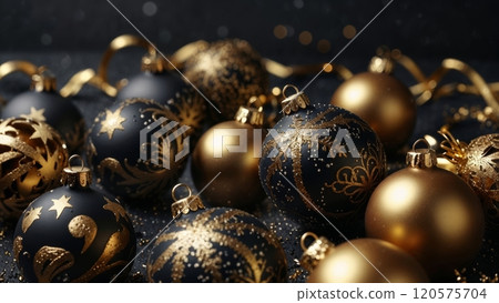 Chtistmas gold and black decorations 120575704
